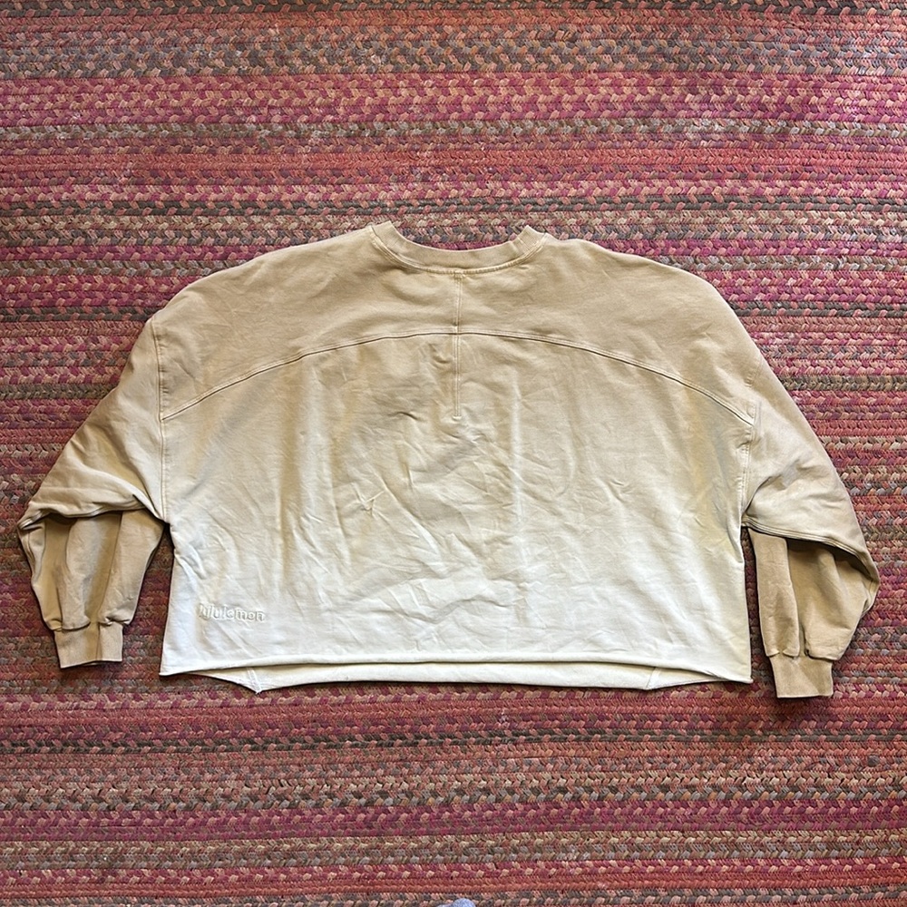 LULULEMON LA OVERSIZED BOXY CREW TAN OMBRE STRETCH SWEATSHIRT - Picture 3 of 4